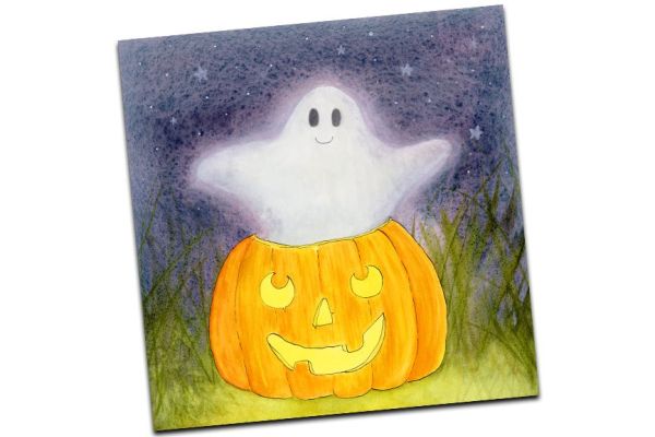 Jack-in-the-Pumpkin Halloween Greetings Card